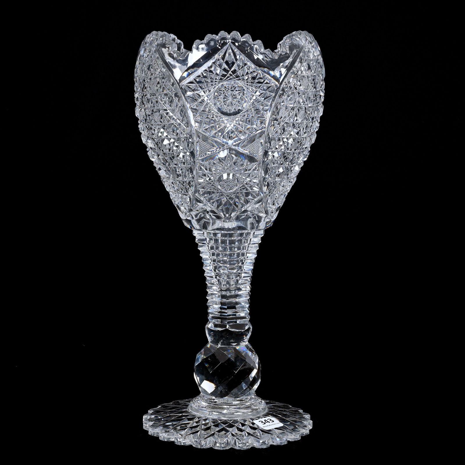 Chalice Vase, American Brilliant Cut Glass (1 of 3)