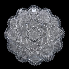 Round Tray, American Brilliant Cut Glass