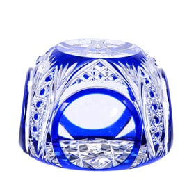 Paperweight, BPCG, Cobalt Blue Cut To Clear
