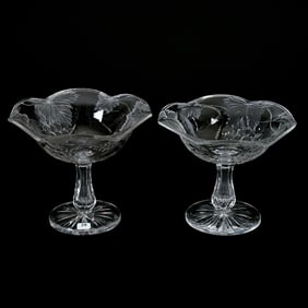 (2) Compotes, ABCG, Engraved Vintage By J. Hoare