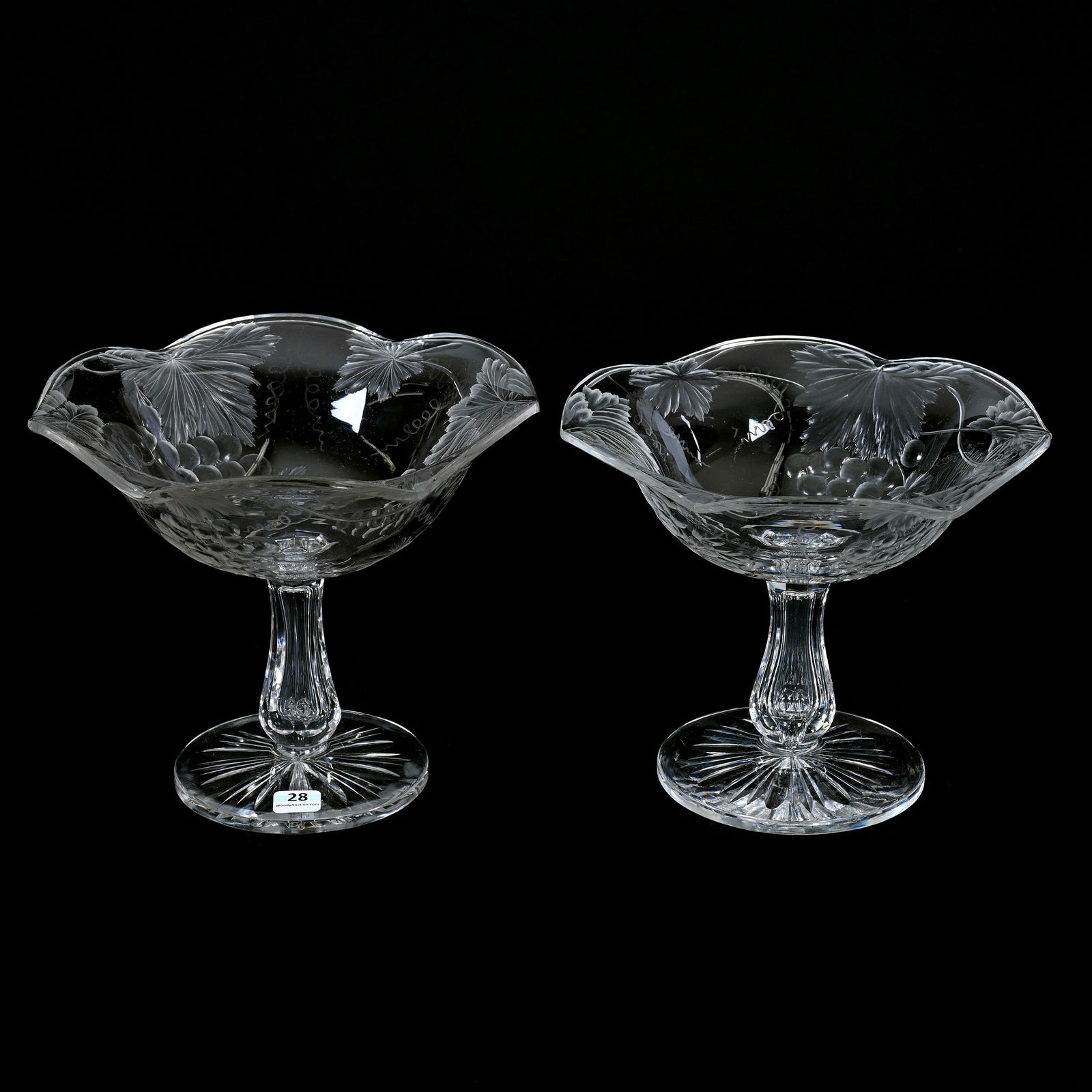 (2) Compotes, ABCG, Engraved Vintage By J. Hoare (1 of 3)