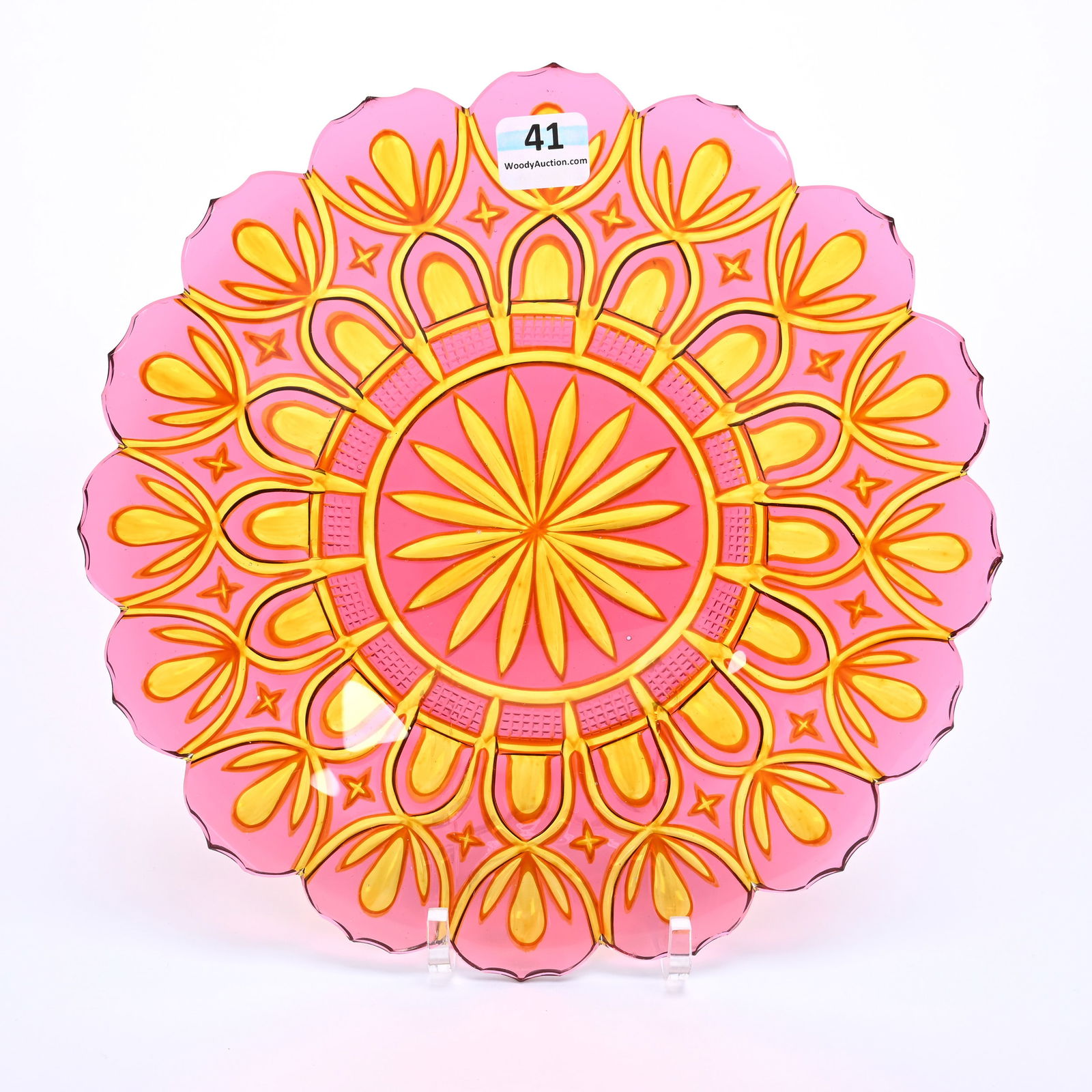 Plate, BPCG, Cased Cranberry Cut To Gold (1 of 2)