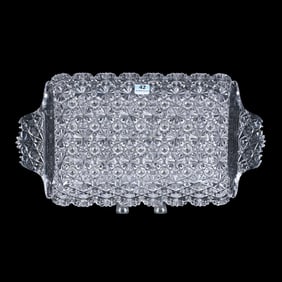 Tray, Tab Handles, American Brilliant Cut Glass