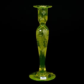 Candlestick, ABCG, Solid Vaseline Glass