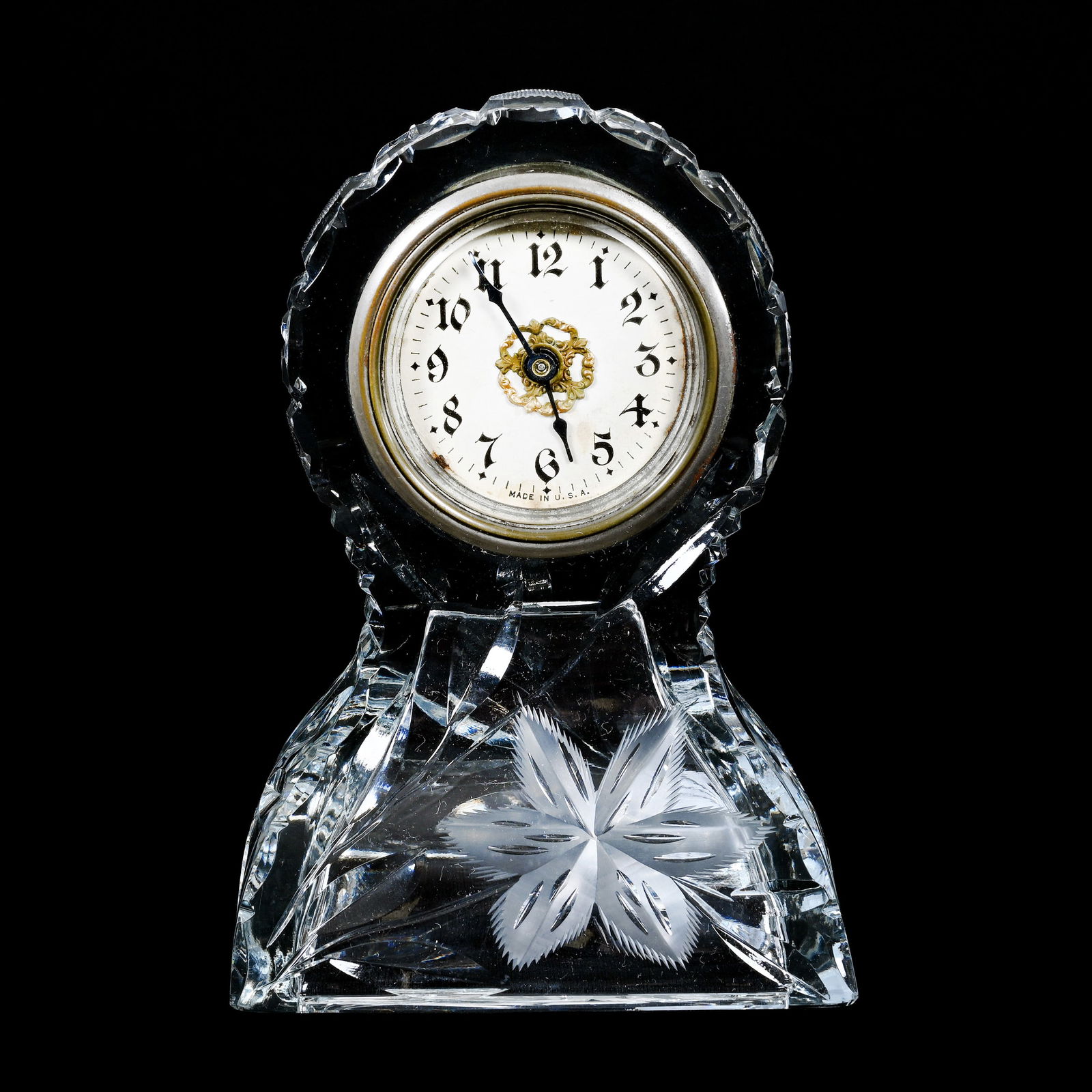 Desk Clock, American Brilliant Cut Glass (1 of 4)