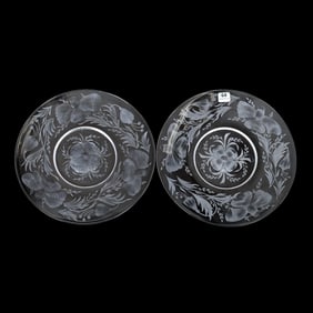 (2) Plates, ABCG, Signed Libbey