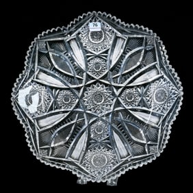 Round Tray, American Brilliant Cut Glass