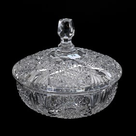 Covered Casserole, American Brilliant Cut Glass