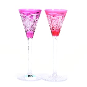 (2) Cordial Stems, BPCG, Color Cut To Clear