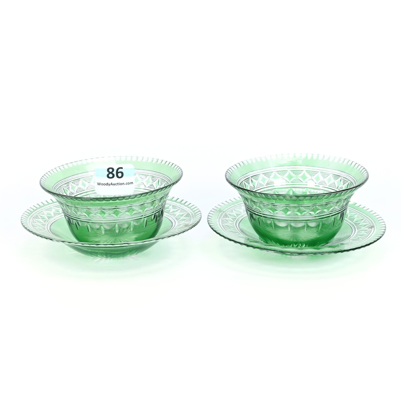 (2) Roman Punch Cups/Underplates, BPCG, Green (1 of 3)