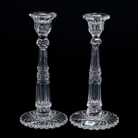 Pair Candlesticks, American Brilliant Cut Glass