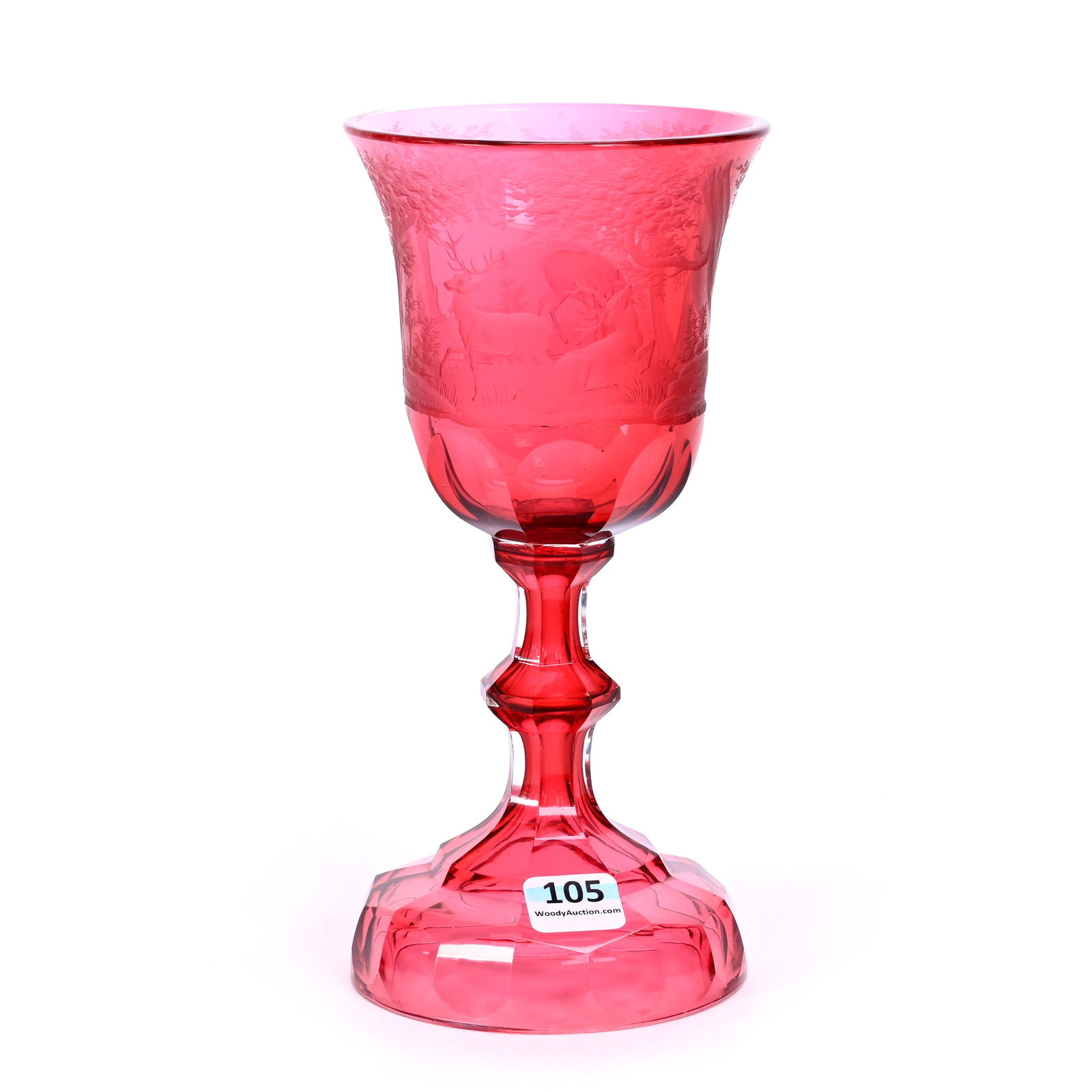 Goblet, BPCG, Solid Cased Cranberry (1 of 3)