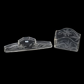 Desk Set, Two Piece, ABCG, Signed Libbey