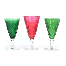 (3) Flute Champagne Stems, Cased Solid Color