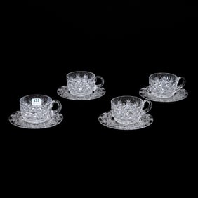 (4) Cups & Saucers, ABCG, Russian Pattern