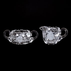 Creamer & Sugar Set, ABCG, Signed Hawkes