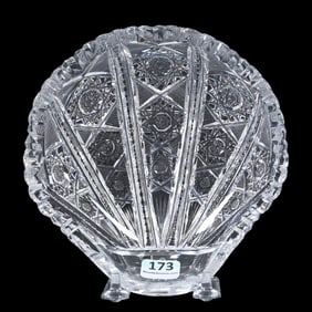 Dish, Shell Shape, American Brilliant Cut Glass