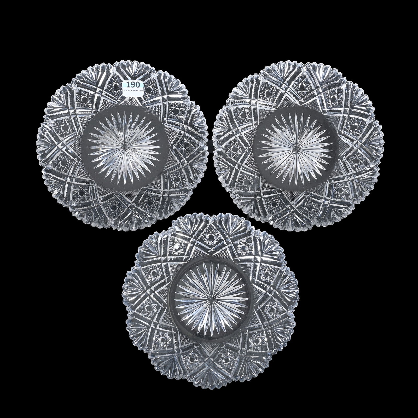 (3) Plates, ABCG, Middlesex Pattern By Dorflinger (1 of 2)