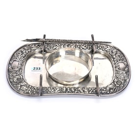 Sterling Inkwell Tray/Pen Holder By Gorham #B955