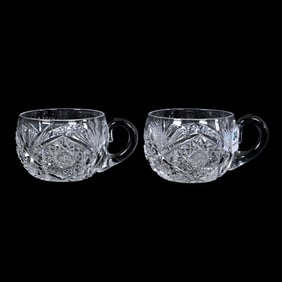 (2) Punch Cups, ABCG, Sultana Pattern By Libbey