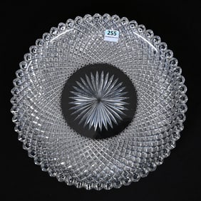 Round Tray, American Brilliant Cut Glass