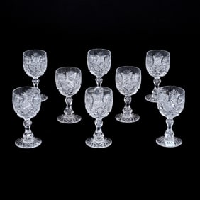 (8) Wine Stems, American Brilliant Cut Glass