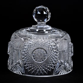 Butterdish Lid, American Brilliant Cut Glass