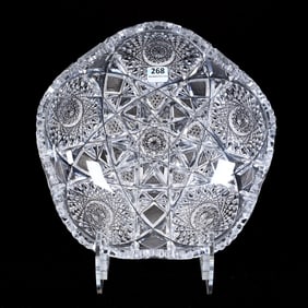 Bowl, Five Sides, American Brilliant Cut Glass
