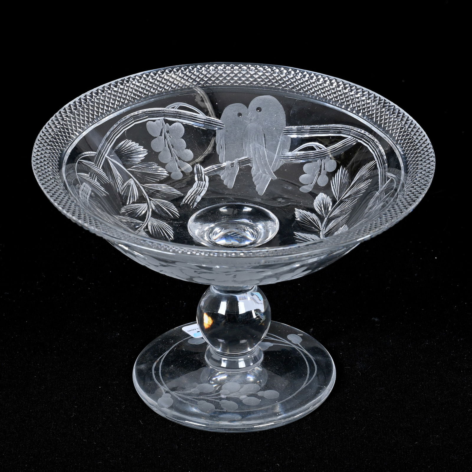 Compote, ABCG, Signed Libbey Wisteria Pattern (1 of 3)