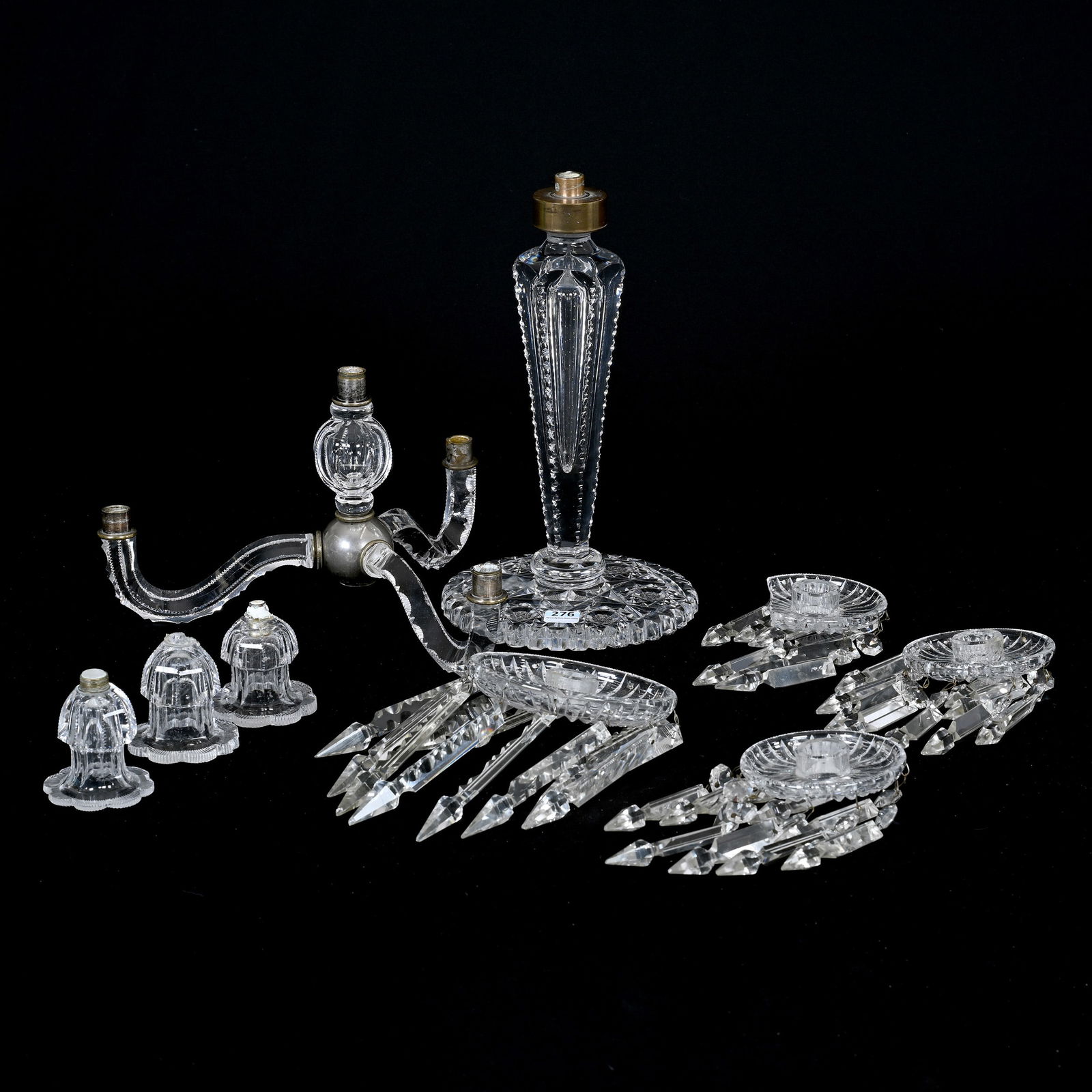 Parts Candelabra, American Brilliant Cut Glass (1 of 5)