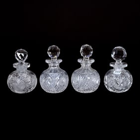 (4) Cologne Bottles, American Brilliant Cut Glass