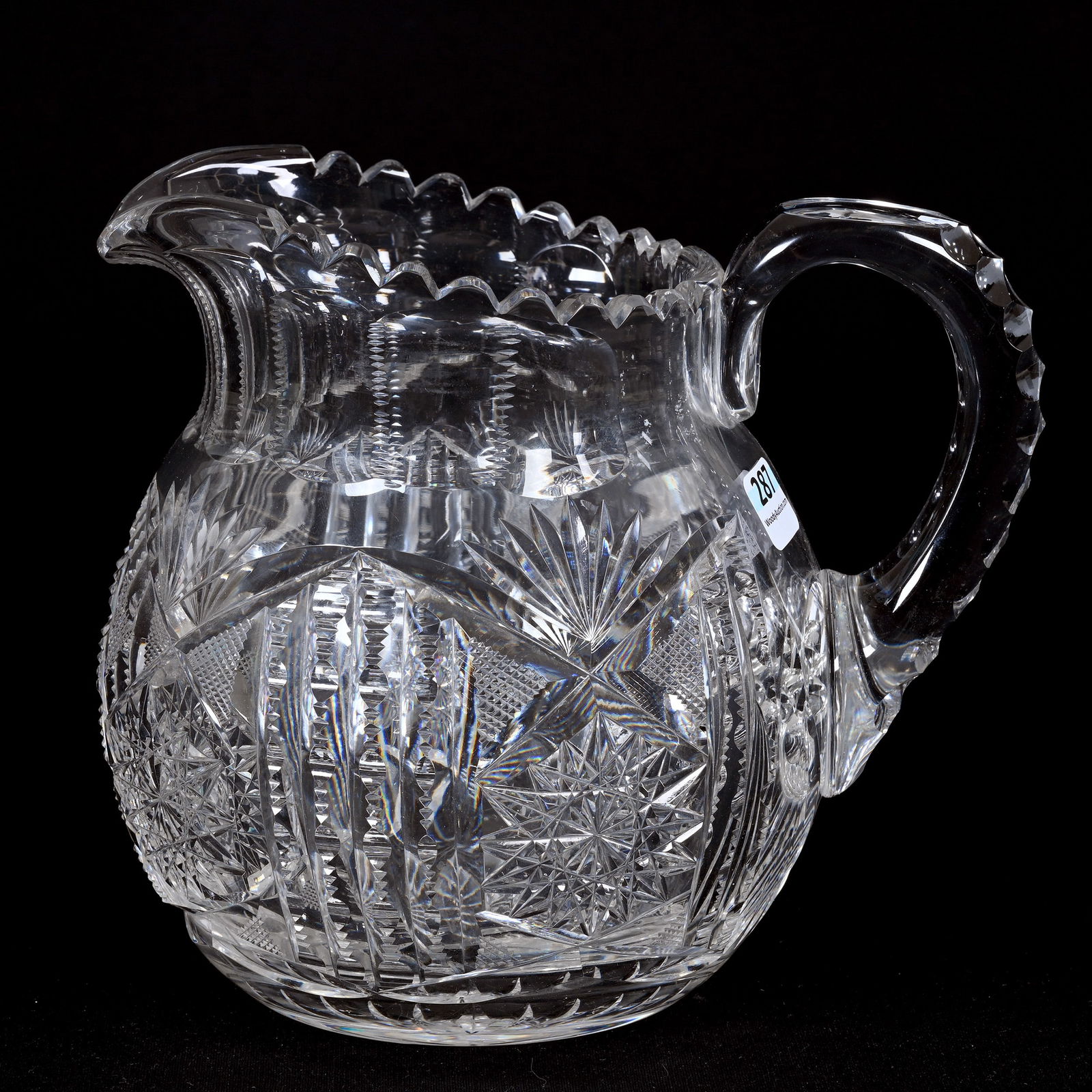 Pitcher, ABCG, Signed Libbey New Brilliant Pattern (1 of 3)