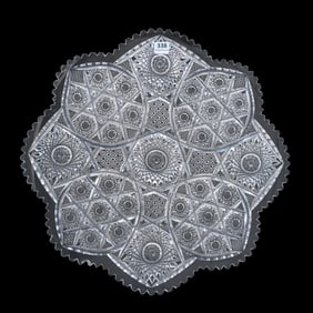 Round Tray, American Brilliant Cut Glass