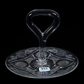 Handled Serving Dish, American Brilliant Cut Glass