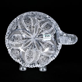 Handled Nappy, American Brilliant Cut Glass