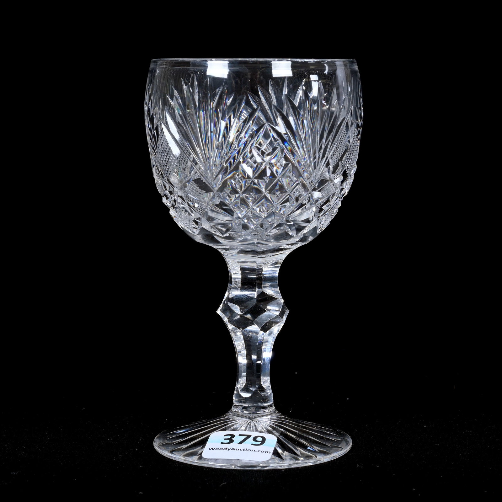 Wine Stem, ABCG, Signed Libbey Princess Pattern: Wine Stem, American Brilliant Cut Glass, Signed Libbey Princess Pattern, 5" x 2.75", Ray Cut Foot, Indiana Private Collection.