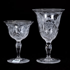 (2) Stems, ABCG, Signed Libbey