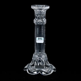 Single Candlestick, American Brilliant Cut Glass