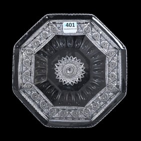 Plate, American Brilliant Cut Glass, Signed Sinclaire