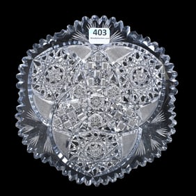 Plate, American Brilliant Cut Glass, Signed Tuthill