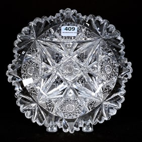 Plate, American Brilliant Cut Glass, Signed Libbey