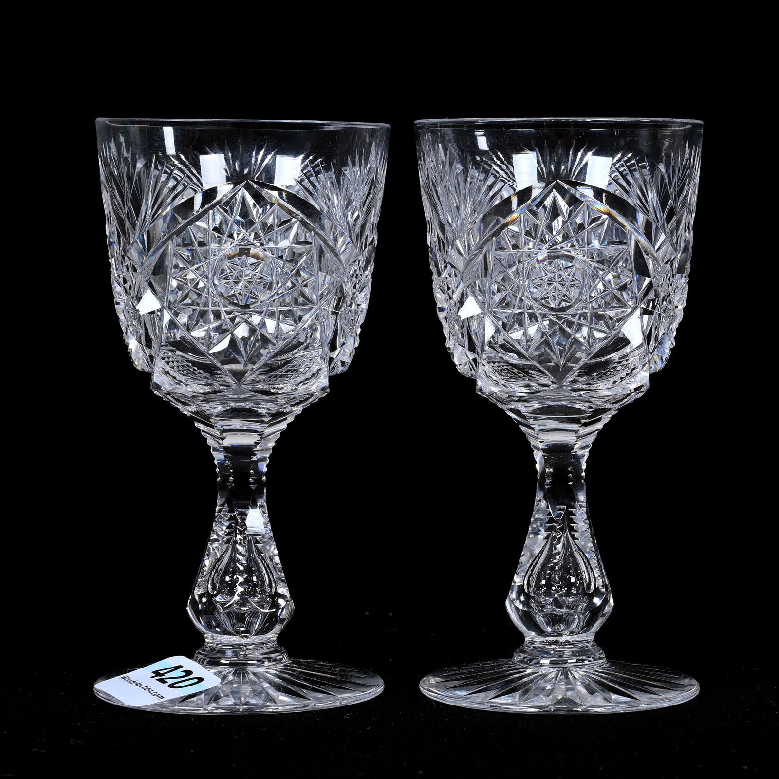 Pair Cordial Stems, ABCG, Signed Libbey Sultana (1 of 3)