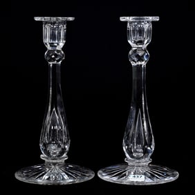 Pair Candlesticks, ABCG, Signed Libbey