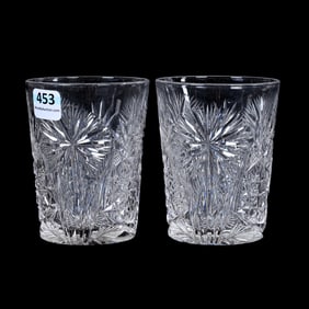 (2) Tumblers, ABCG, Palm Pattern By Taylor Brothers