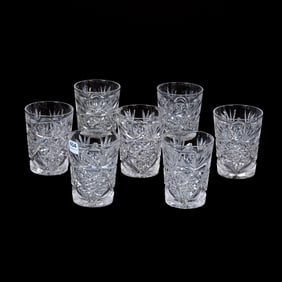 (7) Tumblers, ABCG, Signed Libbey Colonna Pattern