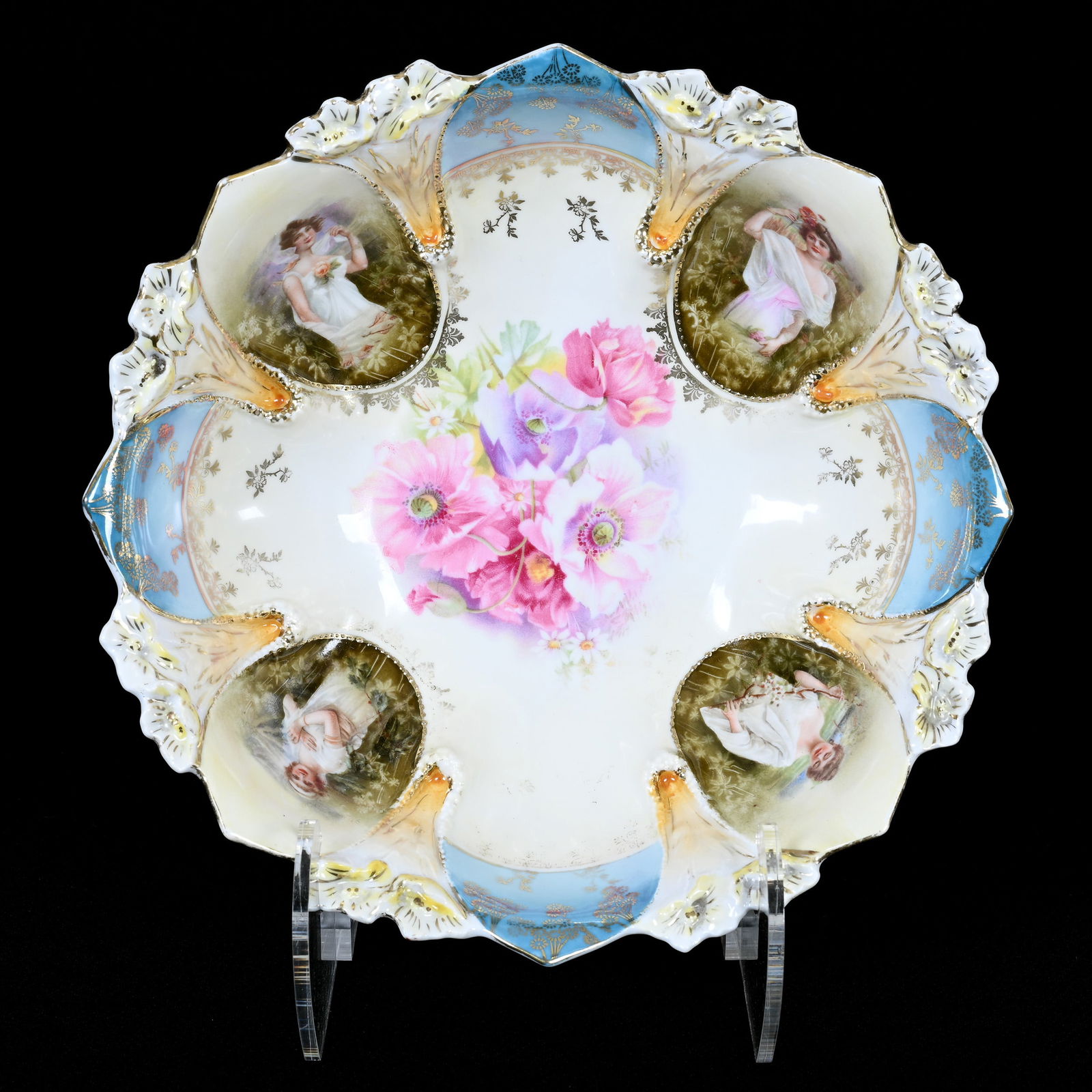 Bowl Marked R.S. Prussia With Four Seasons Portraits (1 of 2)