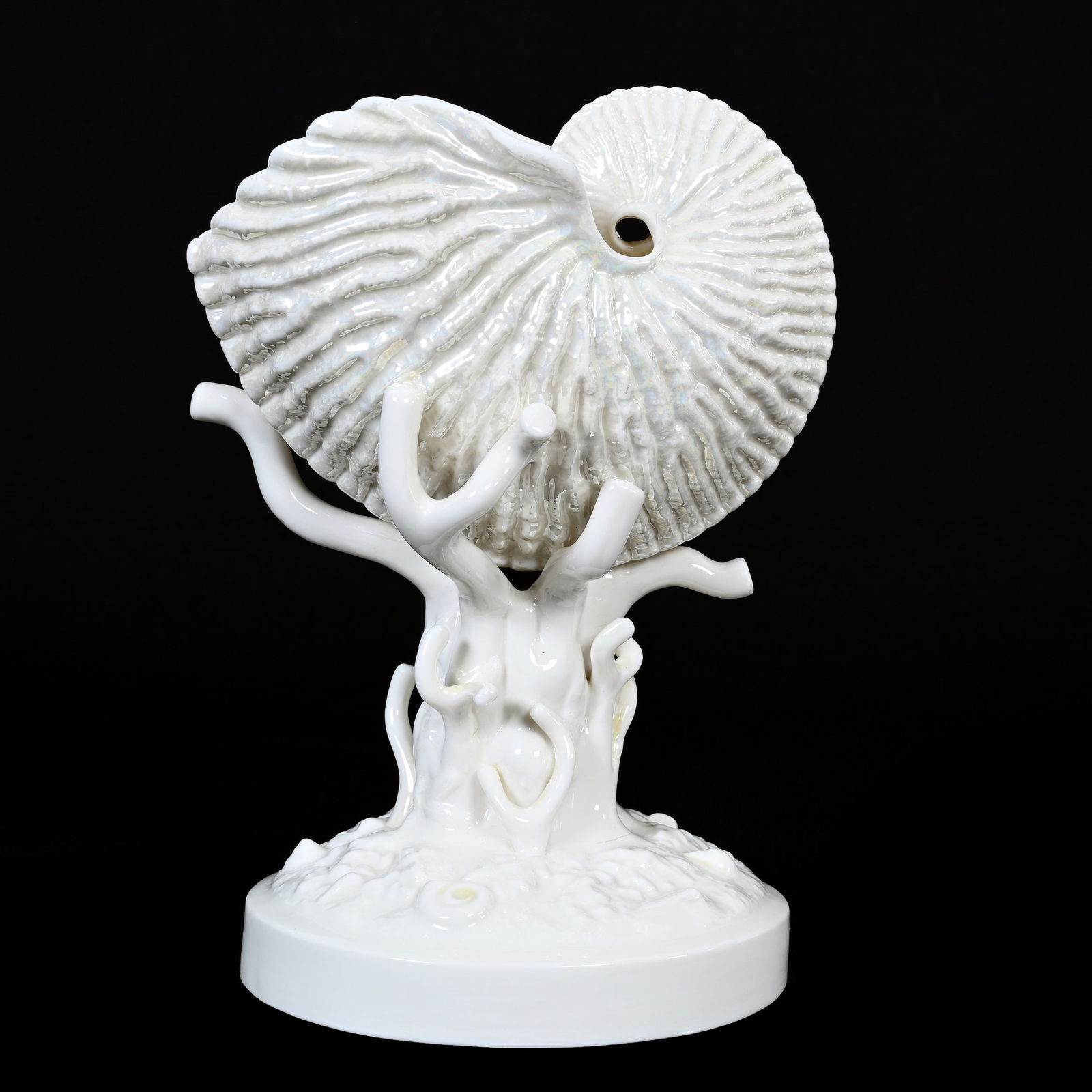 Nautilus Vase, Irish Belleek, First Period Black Mark (1 of 3)