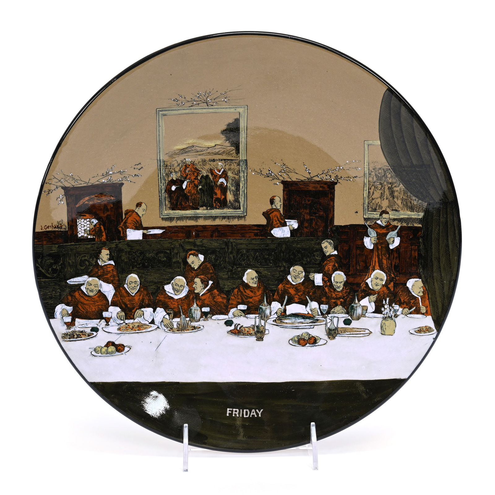 Charger, Deldare Buffalo Pottery Dated 1914 (1 of 3)