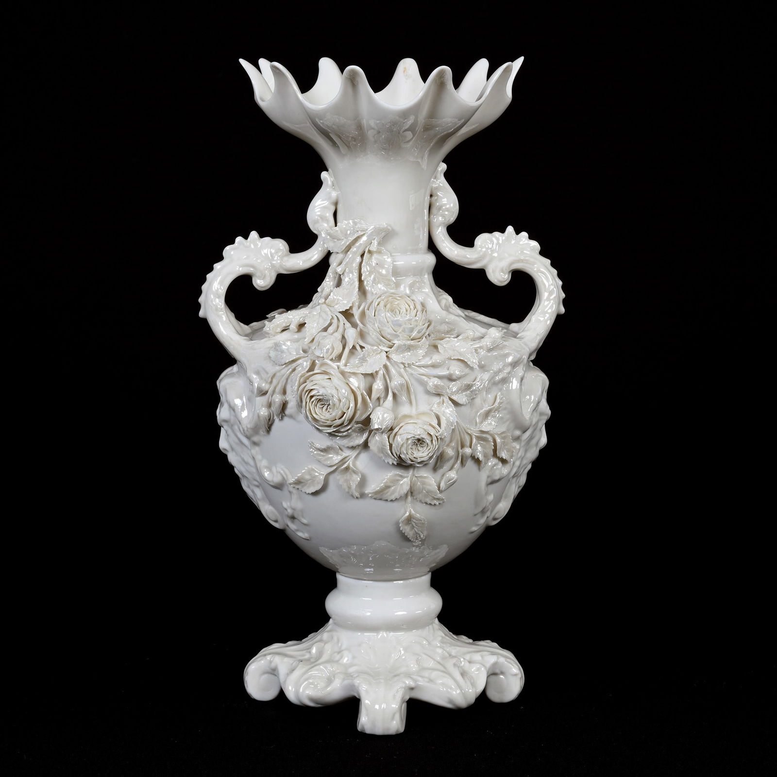 Mask Jug Vase, Irish Belleek Second Black Mark (1 of 4)