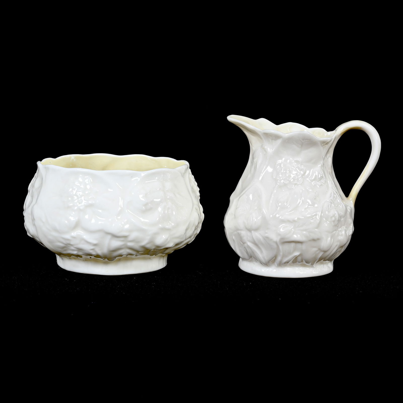Creamer & Sugar Set, Irish Belleek Third Black Mark (1 of 3)